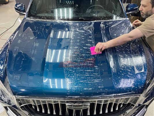 Geely антигравийная защита капота
