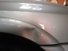 Удаление вмятин на переднем крыле